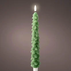 Lumineo LED kerstboom dinerkaars - groen - 29 cm - timer