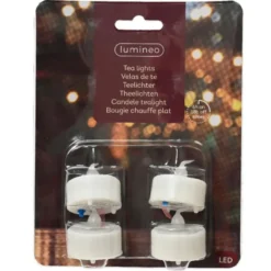 Lumineo LED waxinelichtjes - 4x stuks - wit