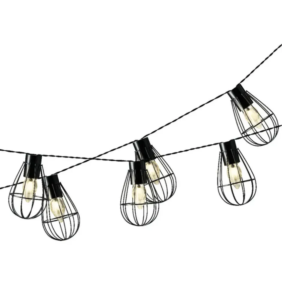 Lumineo Lichtsnoer - solar - metaal - 8 lampjes - 350 cm