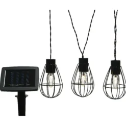 Lumineo Lichtsnoer - solar - metaal - 8 lampjes - 350 cm
