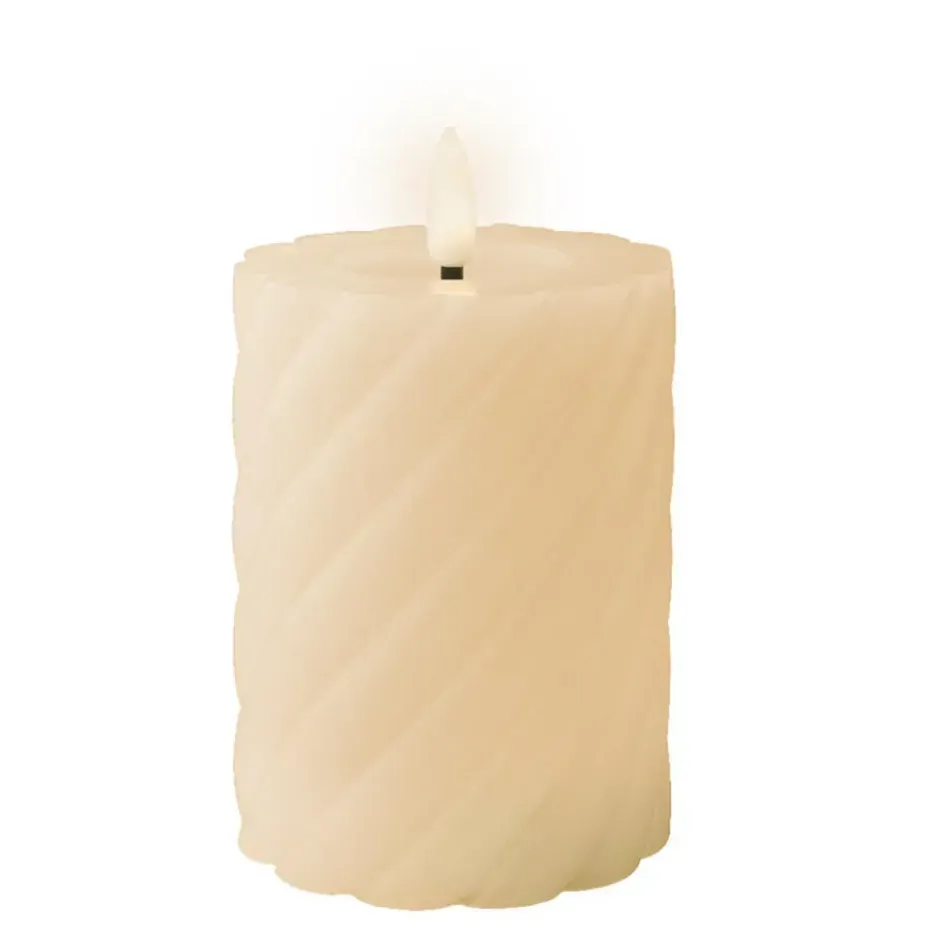 Lumineo Luxe LED kaars - creme wit - D7,5 x H12,3 cm - timer