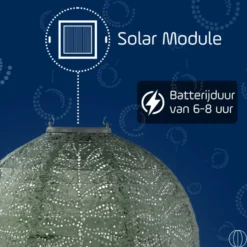 Lumiz Lampion op zonne energie - Solar tuinverlichting - Rond Set - 3 stuks