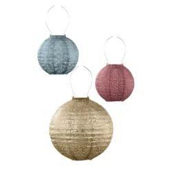 Lumiz Lampion op zonne energie - Solar tuinverlichting - Rond Set - 3 stuks