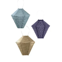 Lumiz Lampion op zonne energie - Solar tuinverlichting - Diamond Set - 3 stuks