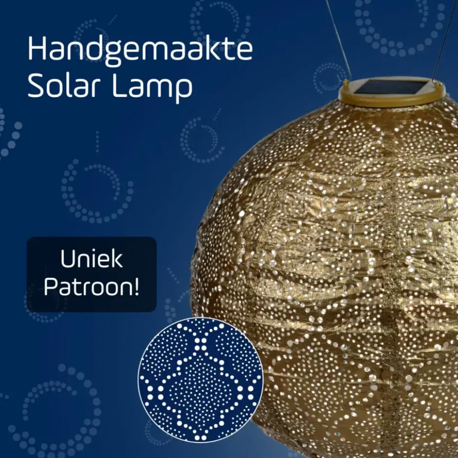 Lumiz Solar Buitenlampion - Bazaar Rond - 30 cm - Goud