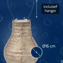 Lumiz Solar Buitenlampion - Occult Bulb - 16 cm - Goud