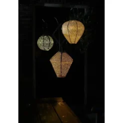 Lumiz Solar Buitenlampion - Sashiko Diamond - 28 cm - Goud