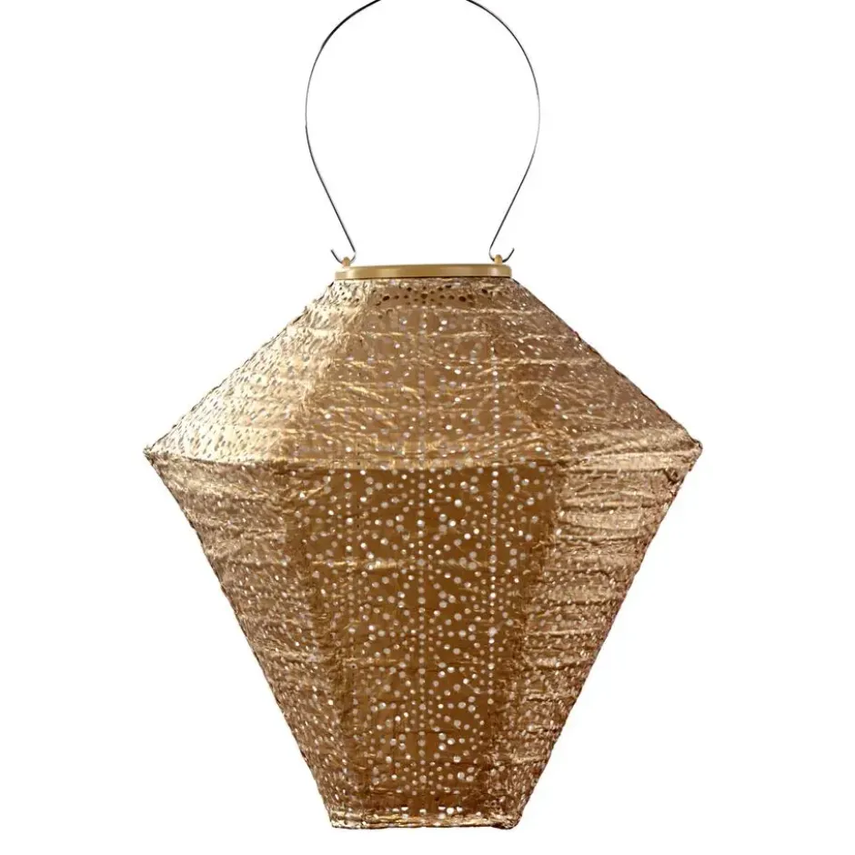 Lumiz Solar Buitenlampion - Sashiko Diamond - 28 cm - Goud