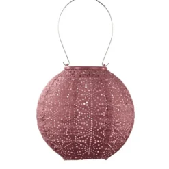 Lumiz Solar Buitenlampion - Sashiko Rond - 20 cm - Koper