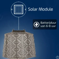 LUMIZ Solar Lampion Lace Lamp - 20 cm - Taupe