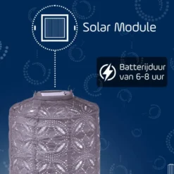 LUMIZ Solar Lampion Mandela Cylinder - 18 cm - Lichtpaars