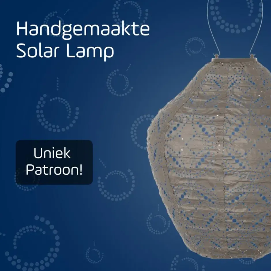 LUMIZ Solar Lampion Mandela Jar - 30 cm - Taupe