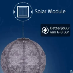 LUMIZ Solar Lampion Marrakesh Rond - 30 cm - Paars