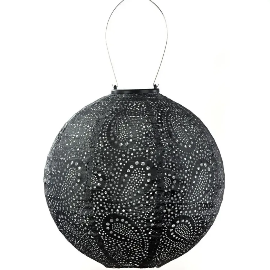 LUMIZ Solar Lampion Paisley Rond - 30 cm - Donker Grijs