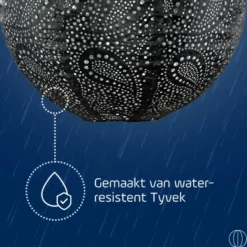 LUMIZ Solar Lampion Paisley Rond - 30 cm - Donker Grijs