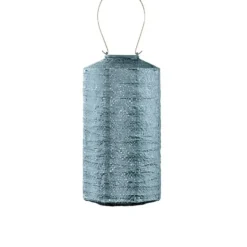 LUMIZ Solar Lampion Topaze Cylinder - 18 cm - Grijs Blauw