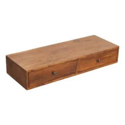 Lunar Chestnut Wandgemonteerde Console, 2 Lades, Donkerbruin
