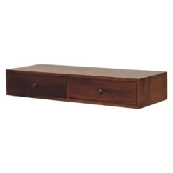 Lunar Chestnut Wandgemonteerde Console, 2 Lades, Donkerbruin