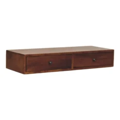 Lunar Chestnut Wandgemonteerde Console, 2 Lades, Donkerbruin