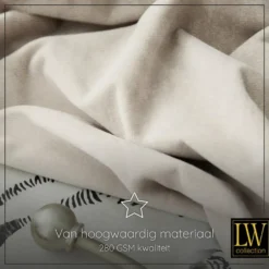 LW Collection Gordijnen Beige 245x290cm Velvet Kant en klaar 1 stuk