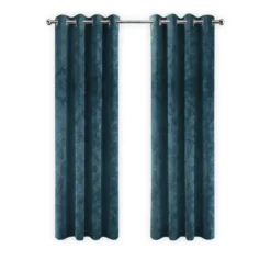 LW Collection Gordijnen Donkerblauw 270x290cm Velvet Kant en klaar 1 stuk