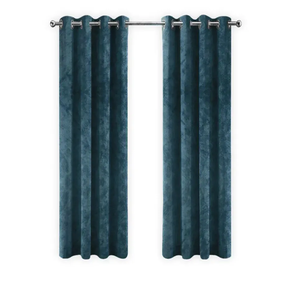 LW Collection Gordijnen Donkerblauw 270x290cm Velvet Kant en klaar 1 stuk