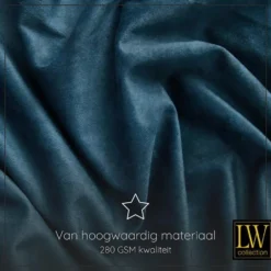 LW Collection Gordijnen Donkerblauw 270x290cm Velvet Kant en klaar 1 stuk