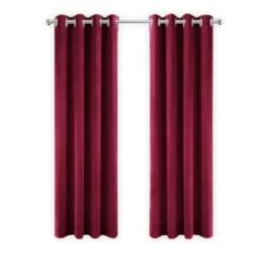 LW Collection Gordijnen Rood 245x290cm Velvet Kant en klaar 1 stuk