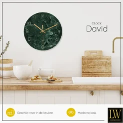 LW Collection Keukenklok David marmer 30cm