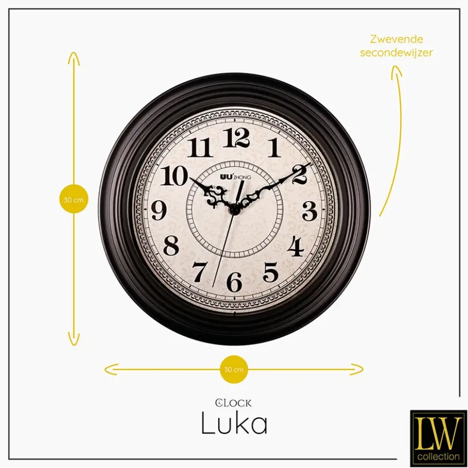 LW Collection Keukenklok Luka 30cm