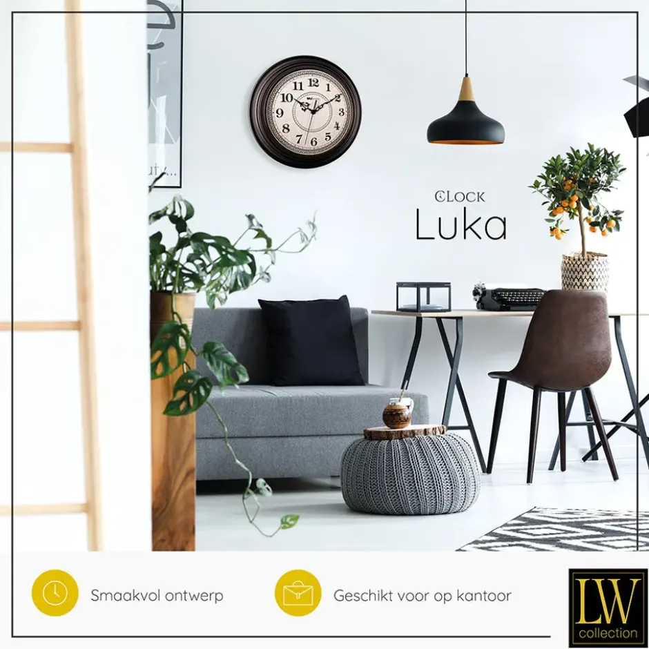 LW Collection Keukenklok Luka 30cm