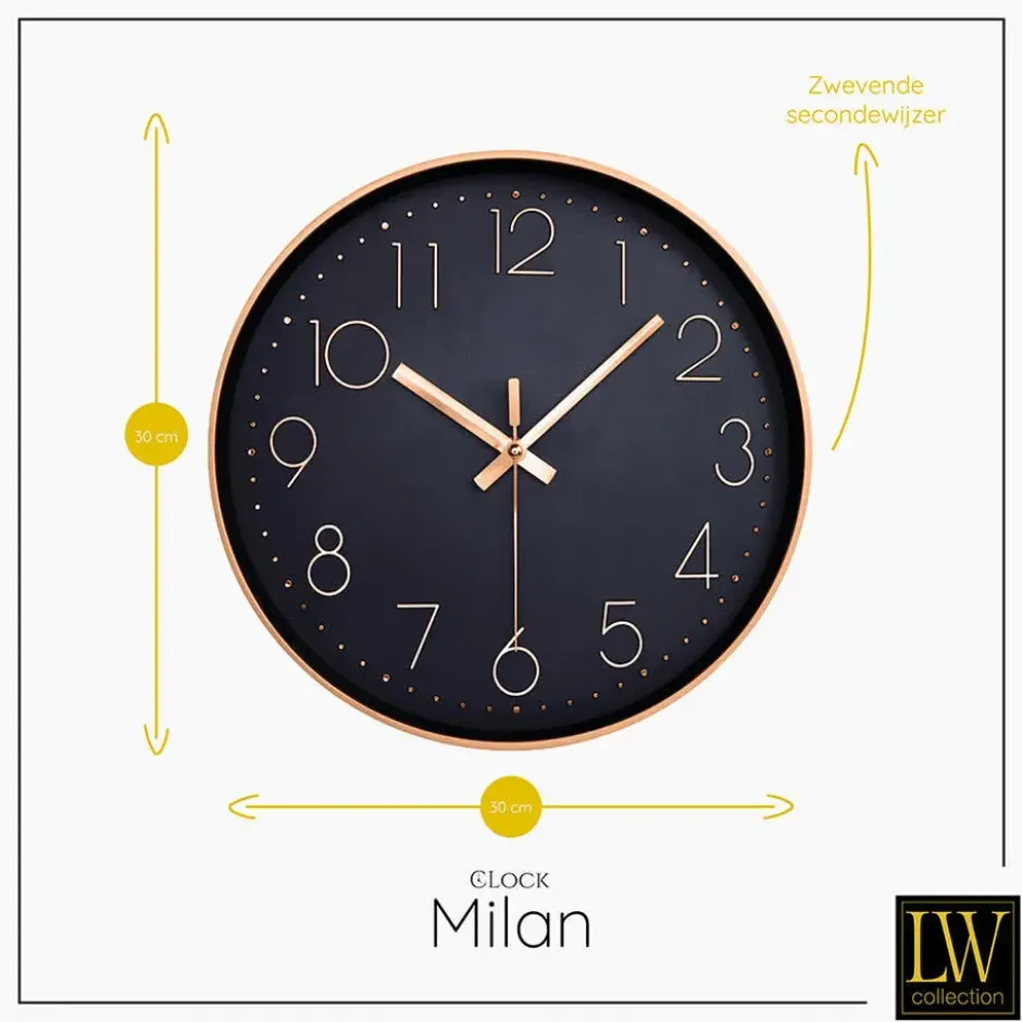 LW Collection Keukenklok Milan rosé 30cm