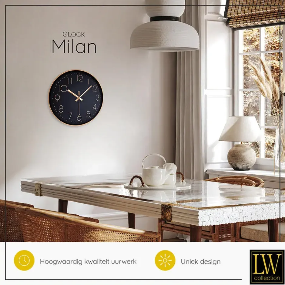 LW Collection Keukenklok Milan rosé 30cm