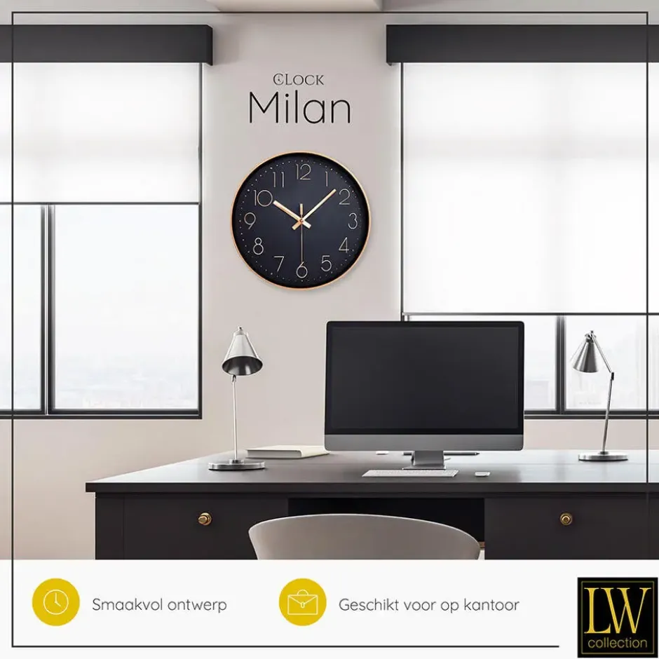 LW Collection Keukenklok Milan rosé 30cm