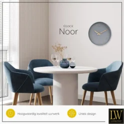 LW Collection Keukenklok Noor Grijs 30cm