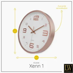 LW Collection Keukenklok Xenn1 rosé wit 30cm