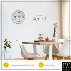 LW Collection Keukenklok Xenn1 rosé wit 30cm