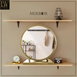 LW Collection Tafel spiegel goud 30x32 cm metaal