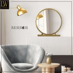 LW Collection Tafel spiegel goud 30x32 cm metaal