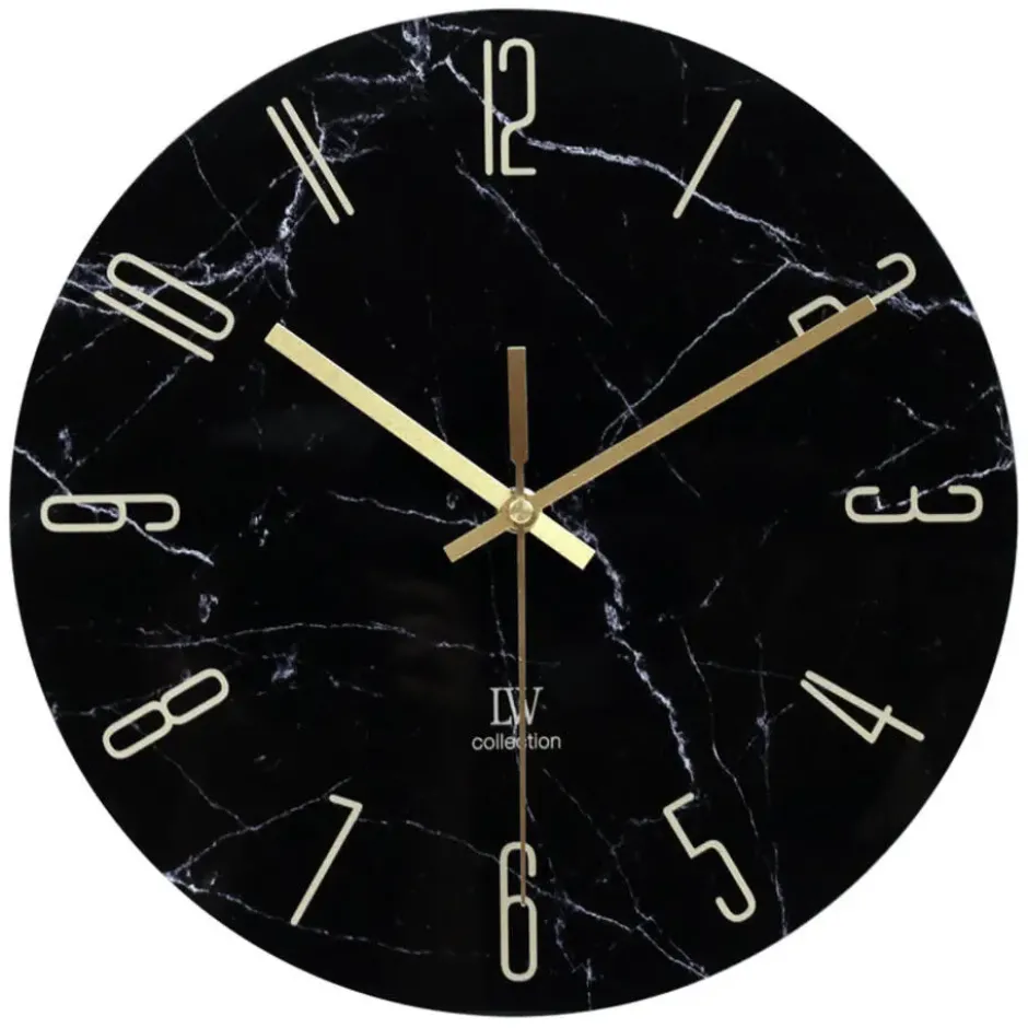 LW Collection Wandklok Cooper zwart 60cm