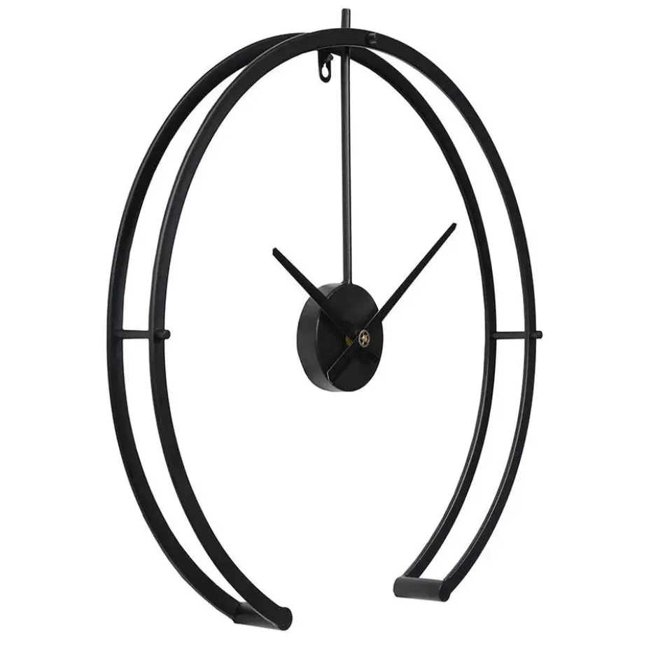 LW Collection Wandklok Denzel Zwart 52cm