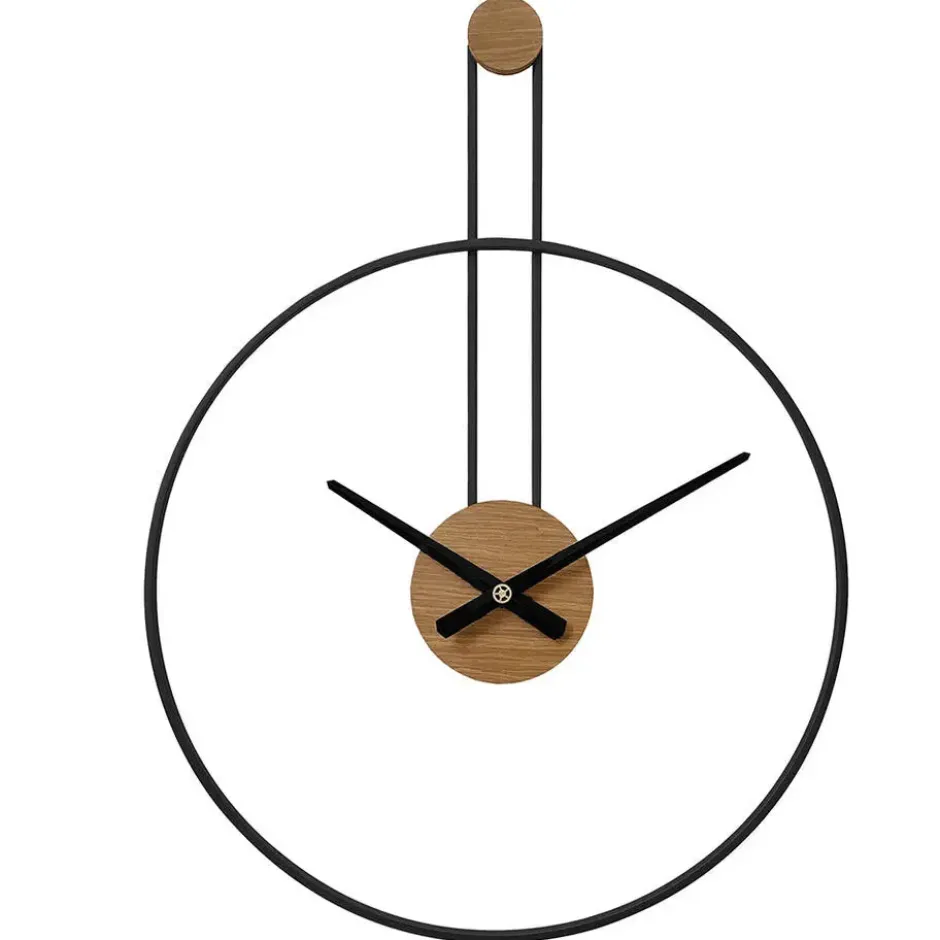 LW Collection Wandklok Fargo zwart 55cm