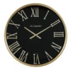 LW Collection Wandklok XL Sierra Goud zwart 80cm