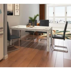 Lynn - Eettafel 160x90 cm 8 personen antiek witte MDF