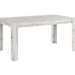 Lynn - Eettafel 160x90 cm 8 personen antiek witte MDF