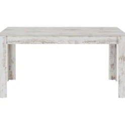 Lynn - Eettafel 160x90 cm 8 personen antiek witte MDF