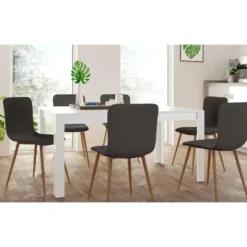 Lynn - Eettafel 160x90 cm voor 8 in wit MDF