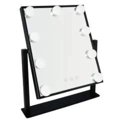 LYVION Make-up spiegel met led bulbs zwart