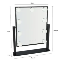 LYVION Make-up spiegel met led bulbs zwart