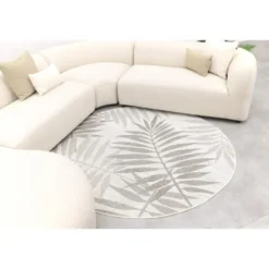 Madeira ronde u-vorm hoekbank + chaise longue rechts - Naturel Sunbrella